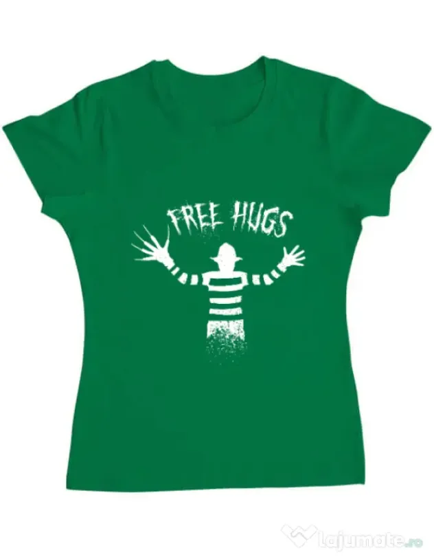 Tricou ADLER dama Free hugs Verde mediu