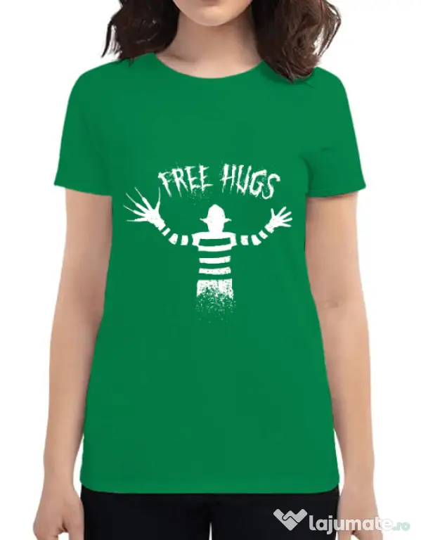 Tricou ADLER dama Free hugs Verde mediu