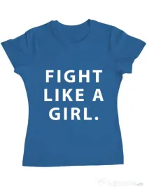 Tricou ADLER dama Fight like a girl Albastru azuriu