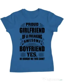 Tricou ADLER dama Proud girlfriend Albastru azuriu