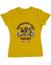 Tricou ADLER dama Motorcycle club Galben