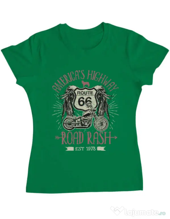 Tricou ADLER dama Highway 66 Verde mediu