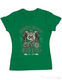 Tricou ADLER dama Highway 66 Verde mediu