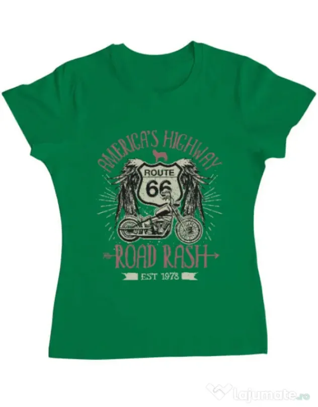 Tricou ADLER dama Highway 66 Verde mediu