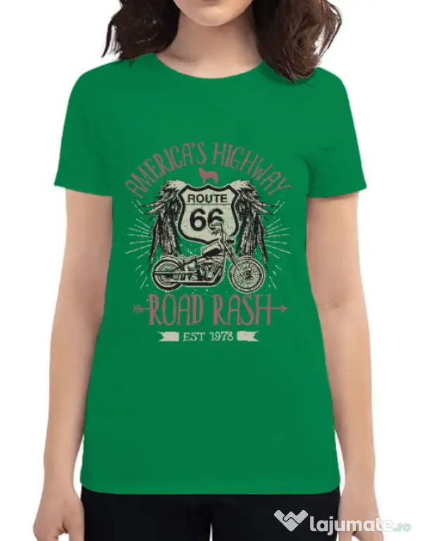 Tricou ADLER dama Highway 66 Verde mediu