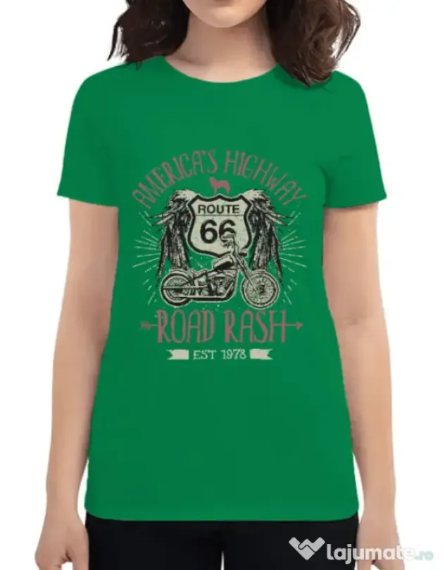 Tricou ADLER dama Highway 66 Verde mediu