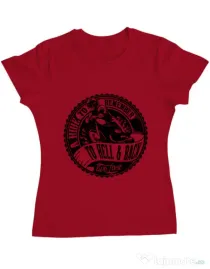 Tricou ADLER dama A ride to remember Rosu
