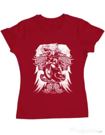 Tricou ADLER dama Ghost rider Rosu