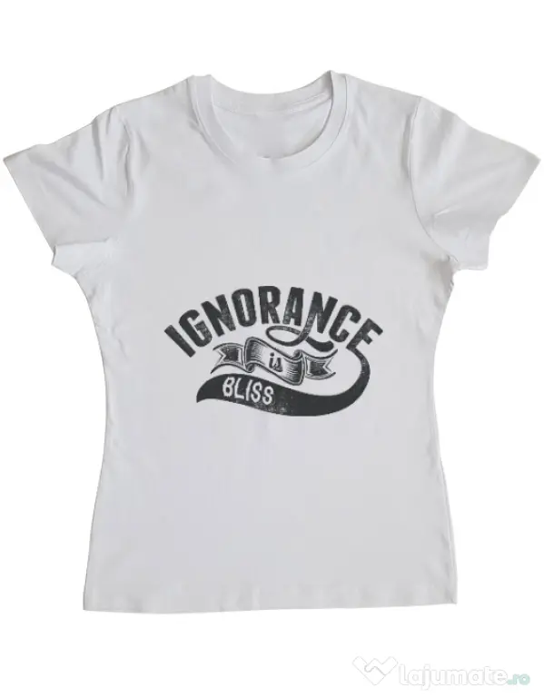 Tricou ADLER dama Ignorance is bliss Alb