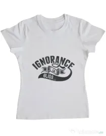 Tricou ADLER dama Ignorance is bliss Alb