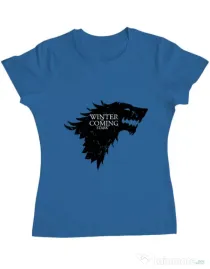 Tricou ADLER dama Winter is coming Stark Albastru azuriu