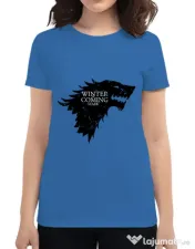 Tricou ADLER dama Winter is coming Stark Albastru azuriu 