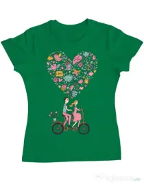 Tricou ADLER dama Love trip Verde mediu