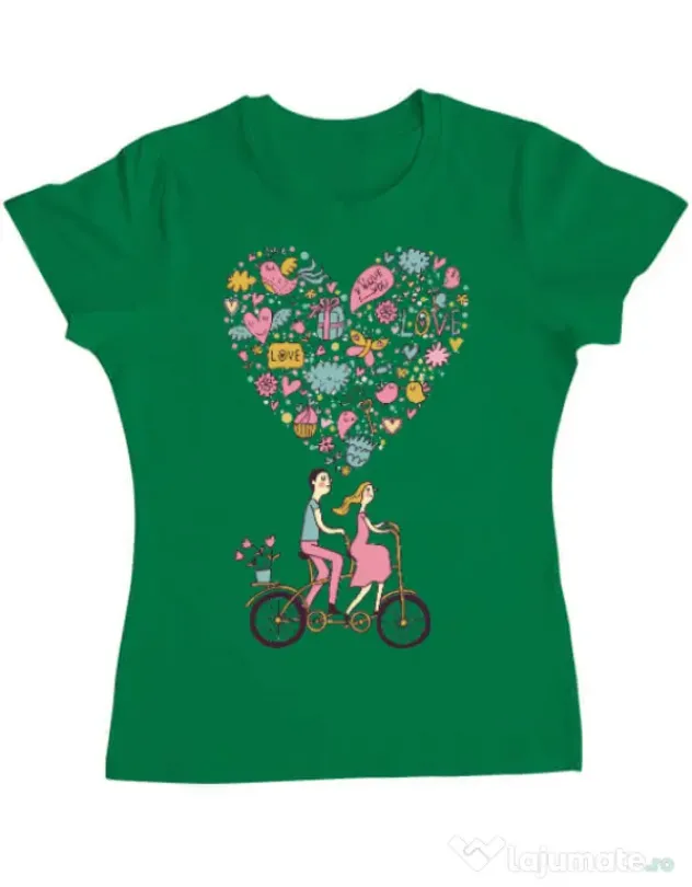 Tricou ADLER dama Love trip Verde mediu