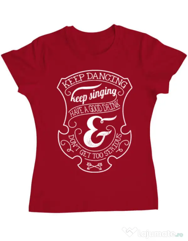 Tricou ADLER dama Keep dancing Rosu