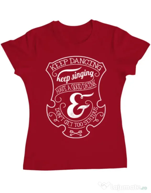 Tricou ADLER dama Keep dancing Rosu