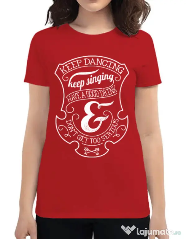 Tricou ADLER dama Keep dancing Rosu