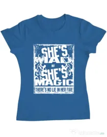 Tricou ADLER dama Mad but magic Albastru azuriu