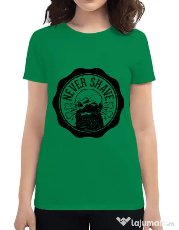 Tricou ADLER dama Never shave Verde mediu