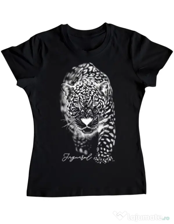 Tricou ADLER dama Jaguarul Alb Negru