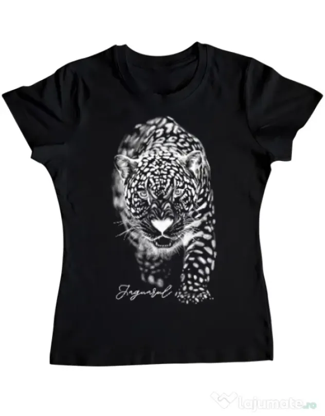 Tricou ADLER dama Jaguarul Alb Negru