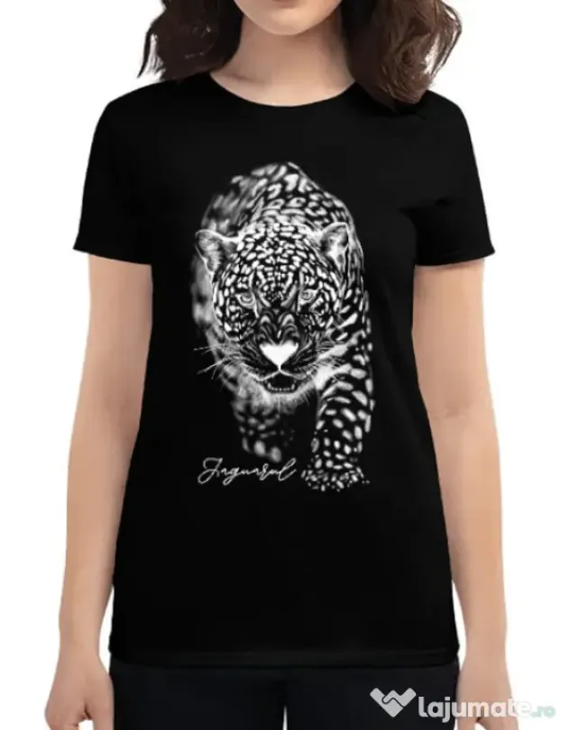 Tricou ADLER dama Jaguarul Alb Negru