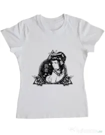 Tricou ADLER dama Oriental vibes Alb