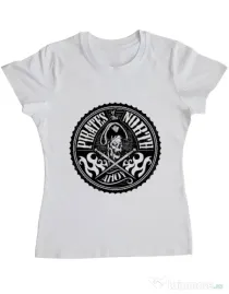 Tricou ADLER dama Pirates of the north Alb