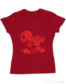 Tricou ADLER dama Rules are for fools Rosu