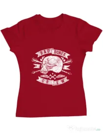 Tricou ADLER dama Skull symbol Rosu