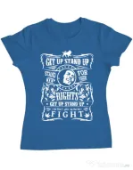 Tricou ADLER dama Stand up for your rights Albastru azuriu