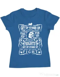 Tricou ADLER dama Stand up for your rights Albastru azuriu