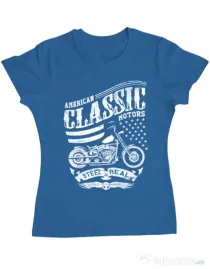 Tricou ADLER dama Steel is real Albastru azuriu