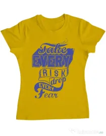 Tricou ADLER dama Take every risk Galben