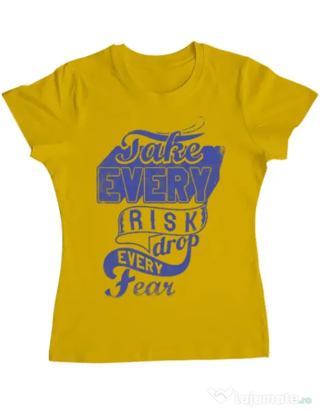 Tricou ADLER dama Take every risk Galben