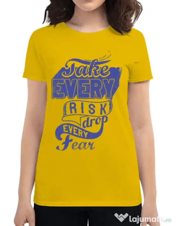 Tricou ADLER dama Take every risk Galben