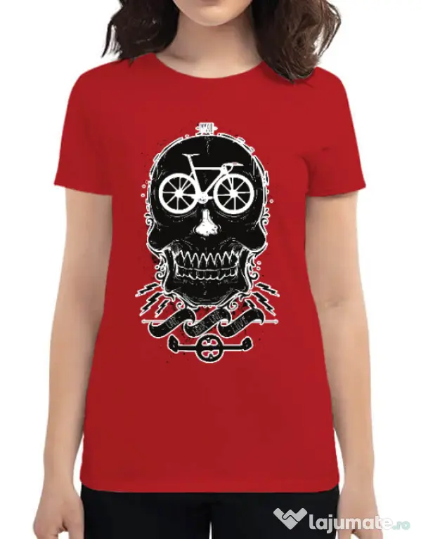 Tricou ADLER dama Bicycle love Rosu