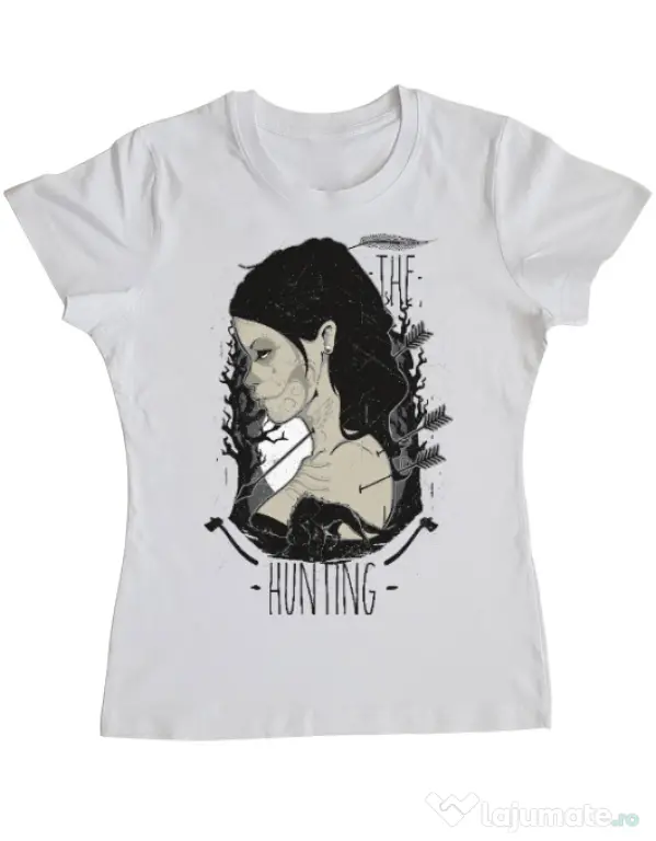 Tricou ADLER dama The hunting Alb