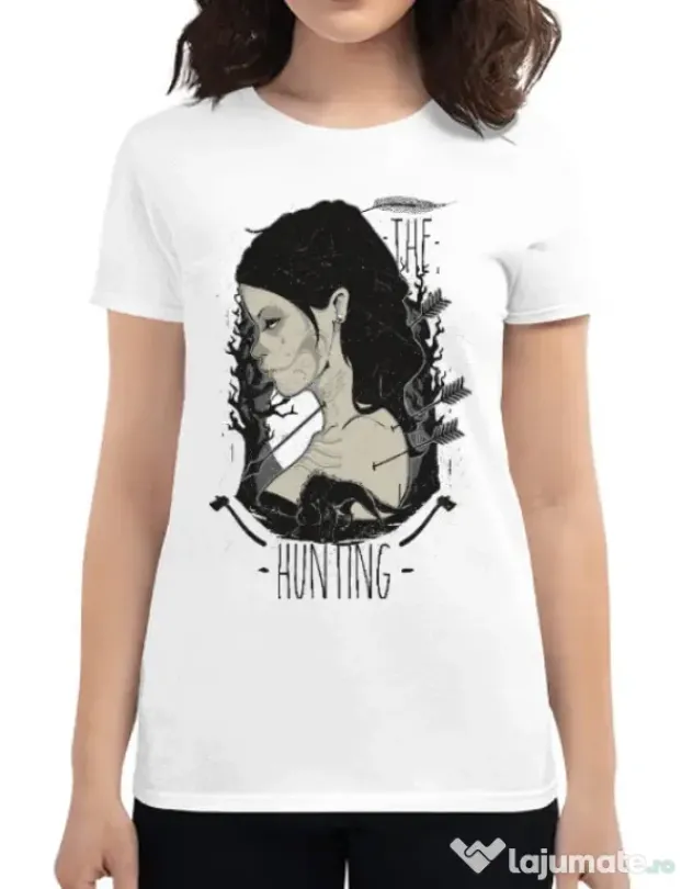 Tricou ADLER dama The hunting Alb