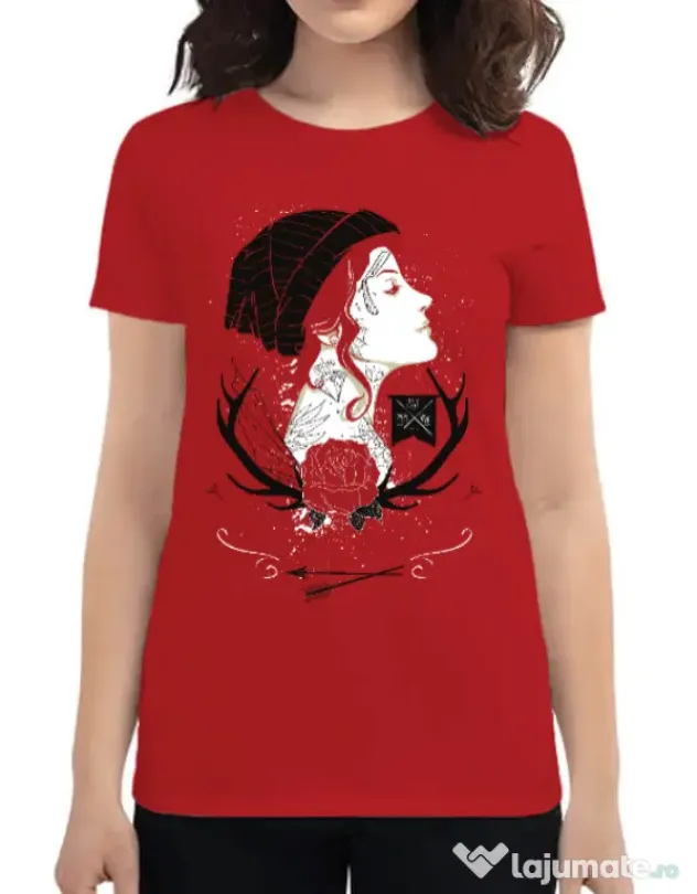 Tricou ADLER dama Slick as thieves Rosu