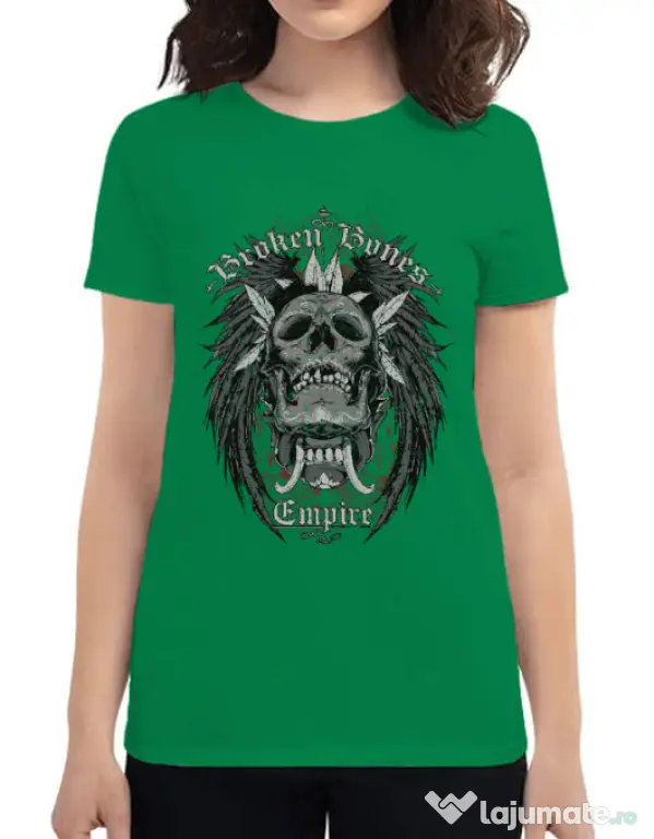 Tricou ADLER dama Broken Bones Empire Verde mediu