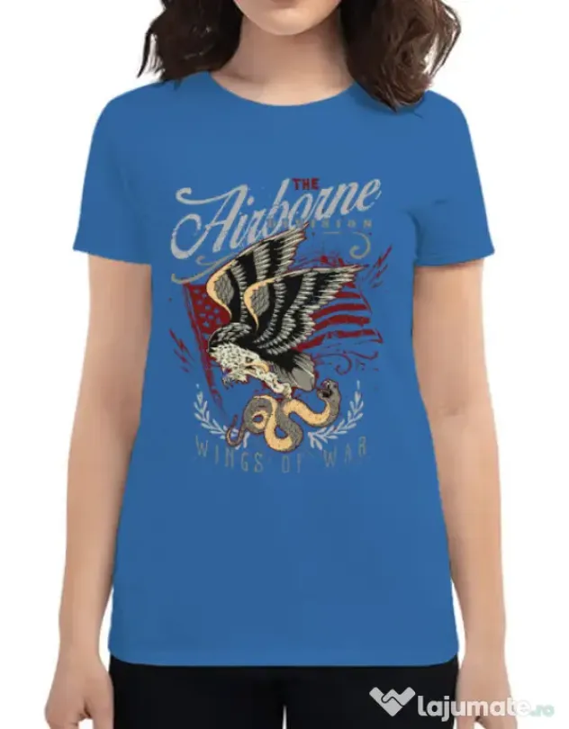 Tricou ADLER dama Wings of war Albastru azuriu