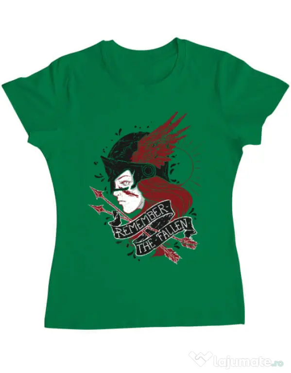 Tricou ADLER dama Remember the fallen Verde mediu