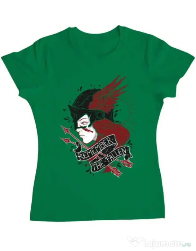 Tricou ADLER dama Remember the fallen Verde mediu