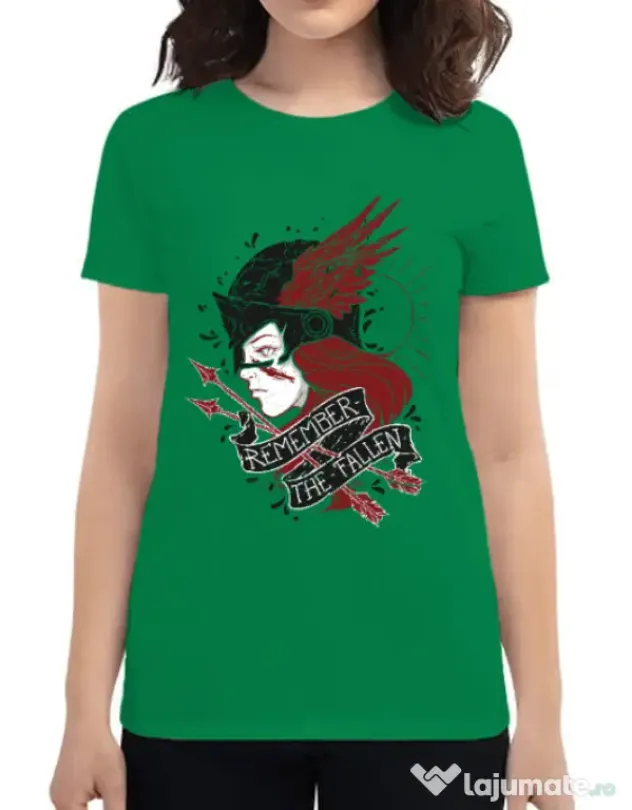 Tricou ADLER dama Remember the fallen Verde mediu