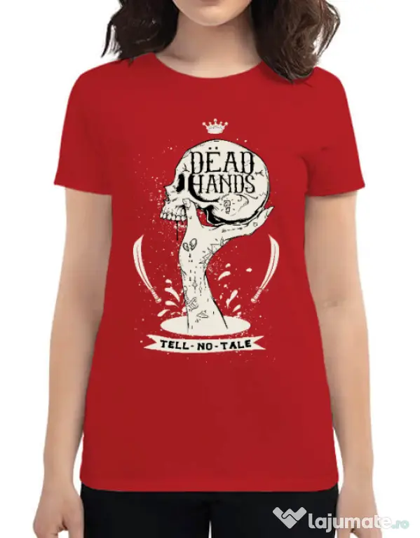 Tricou ADLER dama Dead hands Rosu