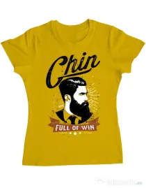 Tricou ADLER dama Chin full of win Galben