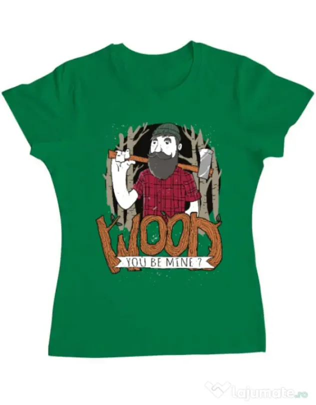 Tricou ADLER dama Wood you be mine Verde mediu