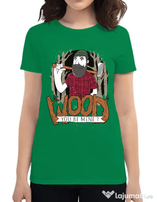 Tricou ADLER dama Wood you be mine Verde mediu