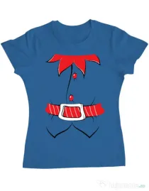 Tricou ADLER dama Santa helper Albastru azuriu